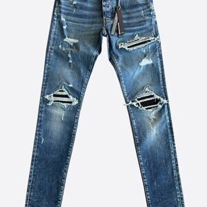Amiri Dark Indigo & Black Patch MX1 Jeans
